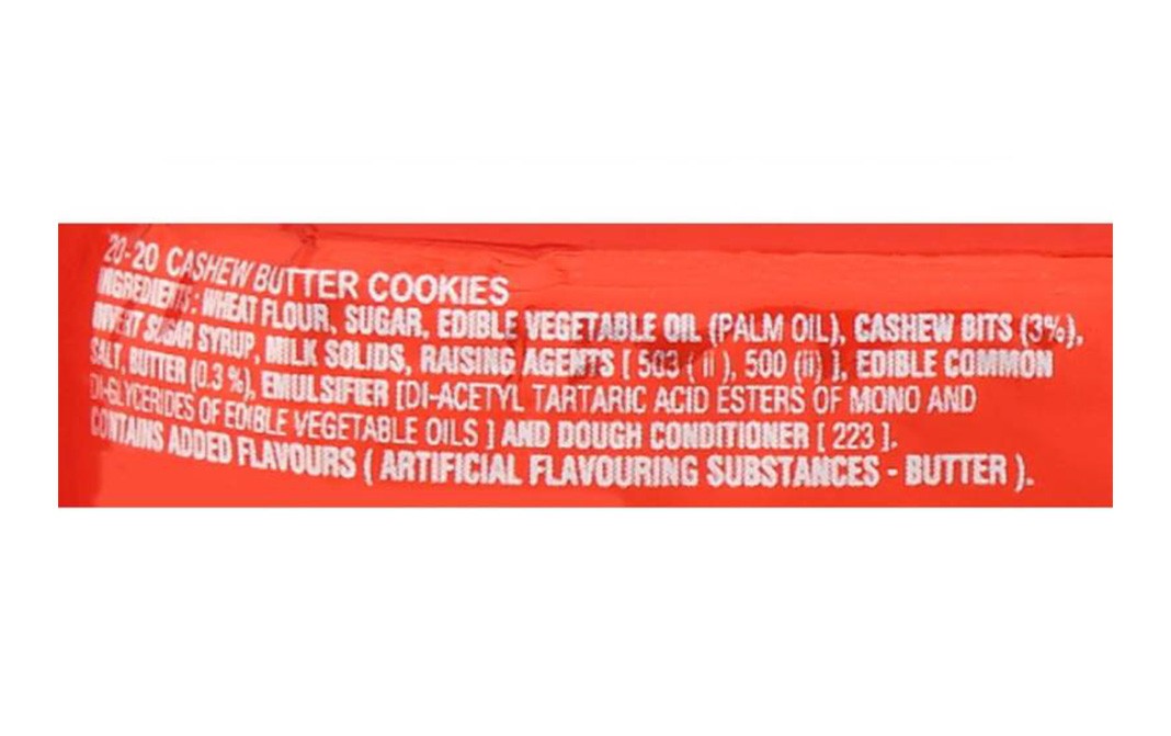 Parle 20-20 Cashew Butter Cookies   Pack  80 grams
